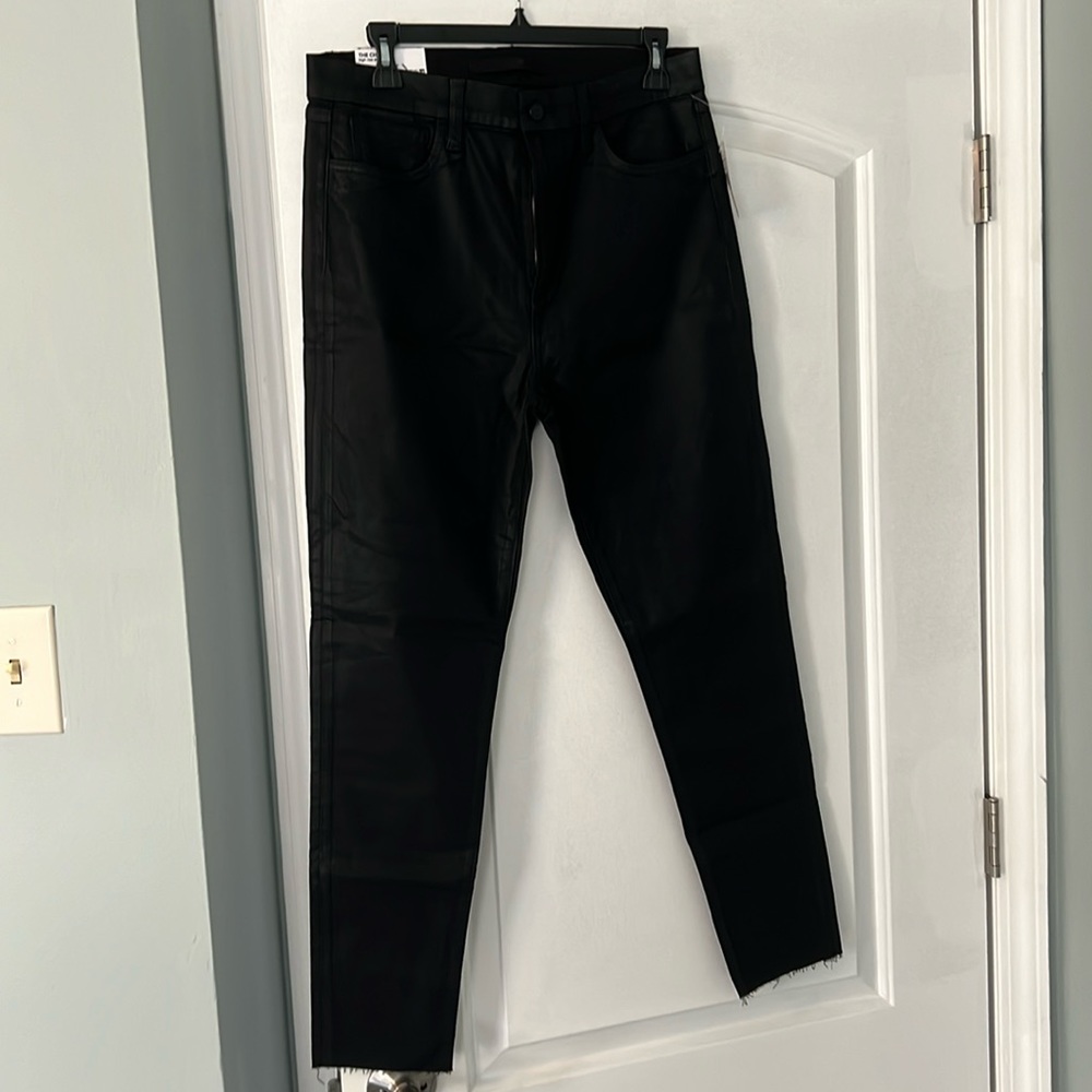 Joe’s black coated skinny jeans